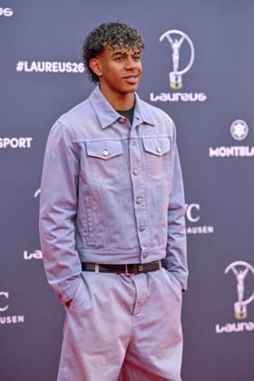 April 20, 2026, Madrid, Madrid, Spain: LAMINE YAMAL, Spanish soccer player poses at the Laureus World Sports Awards Madrid 2026 at GaleroÂ¼Ã‚Â­a de Cristal on April 20, 2026 in Madrid, Spain. Madrid Spain  - ZUMAc312 20260420_zsp_c312_133 Copyright: xOscarxManuelxSanchezx