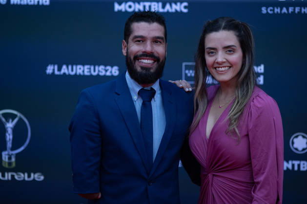 April 20, 2026, Madrid, Spain: Laureus Academy Member, Brazilian Para-Swimmer Daniel Dias and Raquel Andrade Ribeiro Dias attends the Laureus World Sports Awards Madrid 2026 Madrid Spain  - ZUMAs197 20260420_aaa_s197_282 Copyright: xDavidxCanalesx