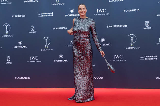 April 20, 2026, Madrid, Spain: Belarusian tennis player Aryna Sabalenka attends the Laureus World Sports Awards Madrid 2026 Madrid Spain - ZUMAs197 20260420_aaa_s197_313 Copyright: xDavidxCanalesx
