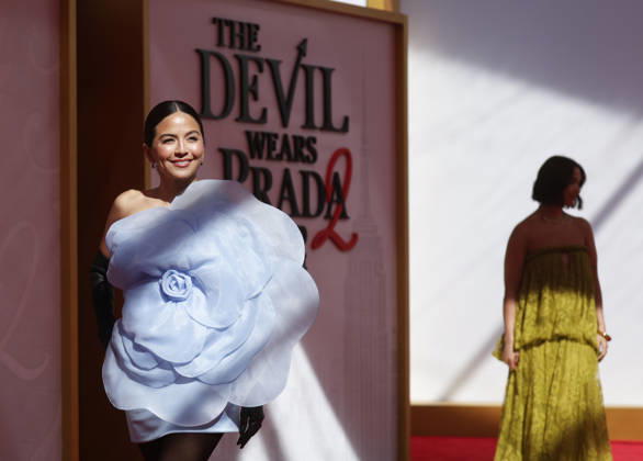 Erin Lim Rhodes arrives on the red carpet for the 20th Century Studios The Devil Wears Prada 2 World Premiere at David Geffen Hall, Lincoln Center, on Monday, April 20, 2026 in New York City.  NYP20260420225 JOHNxANGELILLO