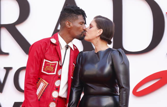 Suleika Jaouad and Jon Batiste arrive on the red carpet for the 20th Century Studios The Devil Wears Prada 2 World Premiere at David Geffen Hall, Lincoln Center, on Monday, April 20, 2026 in New York City.  NYP20260420226 JOHNxANGELILLO