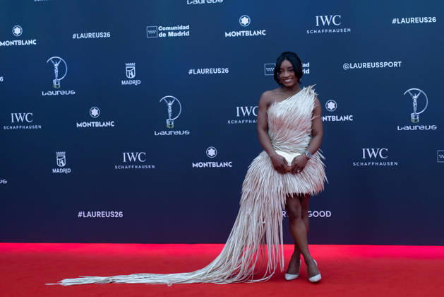 April 20, 2026, Madrid, Spain: USA Gymnist Simone Biles attends the Laureus World Sports Awards Madrid 2026 Madrid Spain - ZUMAs197 20260420_aaa_s197_292 Copyright: xDavidxCanalesx