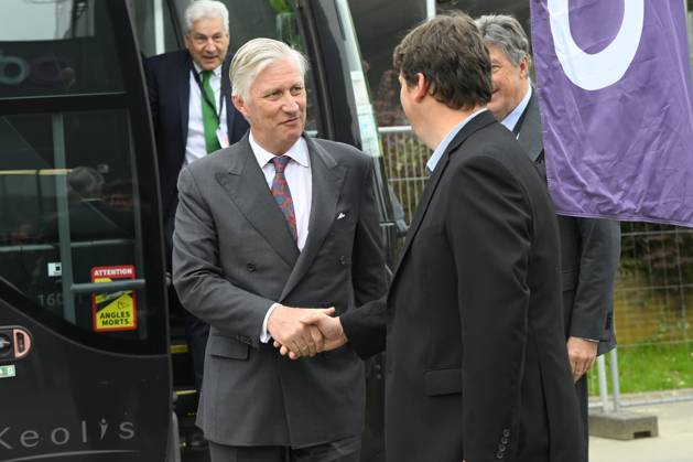 Interregional Royal Visit to WalloniaFlanders 2026 LOUVAIN - LA-NEUVE, BELGIUM - APRIL 21: King Philippe of Belgium pictured with Fabien Pinckaers (CEO Odoo) visiting Odoo during the first Interregional Royal Visit to WalloniaFlanders on April 21, 2026 in Louvain - La-Neuve, Belgium, 21 04 2026 Louvain - La-Neuve Belgium  Copyright: xPhilipxReynaersx