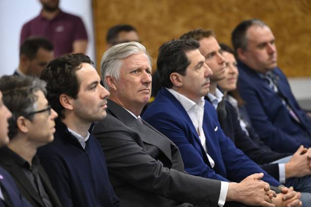 Interregional Royal Visit to WalloniaFlanders 2026 LOUVAIN - LA-NEUVE, BELGIUM - APRIL 21: King Philippe of Belgium pictured visiting Odoo during the first Interregional Royal Visit to WalloniaFlanders on April 21, 2026 in Louvain - La-Neuve, Belgium, 21 04 2026 Louvain - La-Neuve Belgium  Copyright: xPhilipxReynaersx