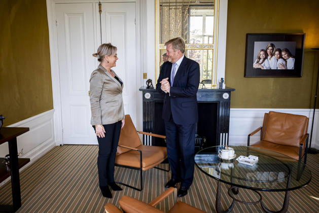21-04-2026 Palace King Willem-Alexander during a meeting with Minister Rianne Letschert van Onderwijs, Cultuur en Wetenschap at palace Huis ten Bosch in The Hague. Â  Copyright: xPPEx