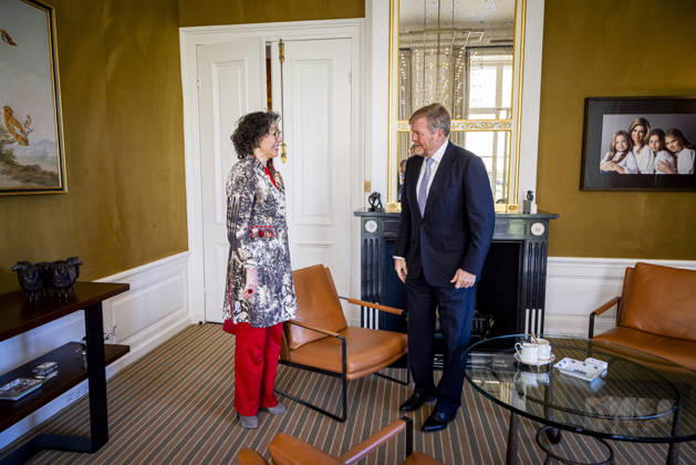 21-04-2026 Palace King Willem-Alexander during a meeting with Minister Heleen Herbert van Economische Zaken en Klimaat at palace Huis ten Bosch in The Hague. Â  Copyright: xPPEx