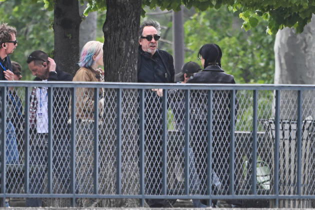 Wednesday Filming - Paris Jenna Ortega, Emma Myers, and Tim Burton on the set of Season 3 of the series Wednesday, in Paris. Paris, France on April 21, 2026. Photo by Florian Poitout ABACAPRESS.COM Paris Ile-de-France France  Copyright: xPoitoutxFlorian ABACAx