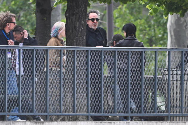 Wednesday Filming - Paris Jenna Ortega, Emma Myers, and Tim Burton on the set of Season 3 of the series Wednesday, in Paris. Paris, France on April 21, 2026. Photo by Florian Poitout ABACAPRESS.COM Paris Ile-de-France France  Copyright: xPoitoutxFlorian ABACAx