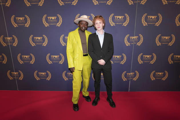 GÖTEBORG, SWEDEN 20260421 Tusse Toussaint Chiza and Mans Kennborn arrive at The Perfect World Foundation Award gala at the Stock Exchange in Gothenburg GÖTEBORG SWEDEN x9200x  Copyright: xBjörnxLarssonxRosvall TTx THE PERFECT WORLD FOUNDATION AWARD 2026 RQnC1KWvwp8