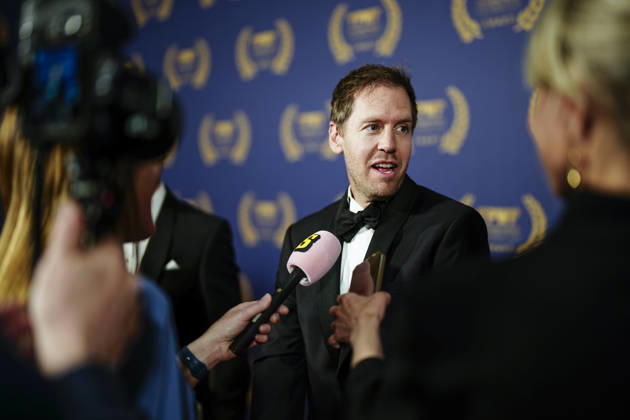 GOTHENBURG, SWEDEN 20260421 Sebastian Vettel is greeted by reporters as he arrives at The Perfect World Foundation Award gala at the Gothenburg Stock Exchange GOTHENBURG, SWEDEN x9200x  Copyright: xBjörnxLarssonxRosvall TTx THE PERFECT WORLD FOUNDATION AWARD 2026 idWeY6wpQX0