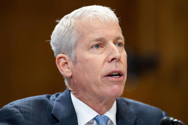 Secretary of Energy Chris Wright speaks during a Senate Energy and Natural Resources Committee hearing on the Department of Energy s budget request for fiscal year 2027 in the Dirksen Senate Office Building near the U.S. Capitol in Washington, DC on Tuesday, April 21, 2026. Wright has warned that gas prices may not drop below $3 until next year, which the Trump Administration claims is totally wrong.  WAP20260421310 BONNIExCASH