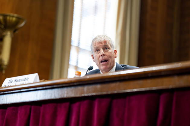 Secretary of Energy Chris Wright speaks during a Senate Energy and Natural Resources Committee hearing on the Department of Energy s budget request for fiscal year 2027 in the Dirksen Senate Office Building near the U.S. Capitol in Washington, DC on Tuesday, April 21, 2026. Wright has warned that gas prices may not drop below $3 until next year, which the Trump Administration claims is totally wrong.  WAP20260421329 BONNIExCASH
