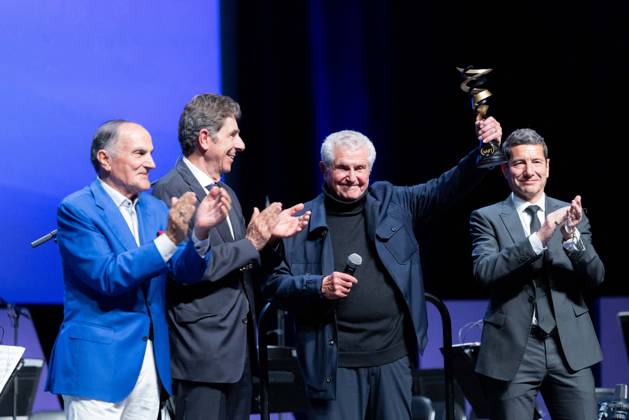 2nd World AI Film Festival Opening Ceremony - Cannes Marco Landi, Charles-Ange Ginesy, Claude Lelouch with his Honorary Prize, David Lisnard attend the 2nd World AI Film Festival (WAIFF) opening ceremony at the Palais des Festivals in Cannes. France on April 21, 2026. Photo by Shootpix ABACAPRESS.COM Cannes France  Copyright: xShootpix ABACAx