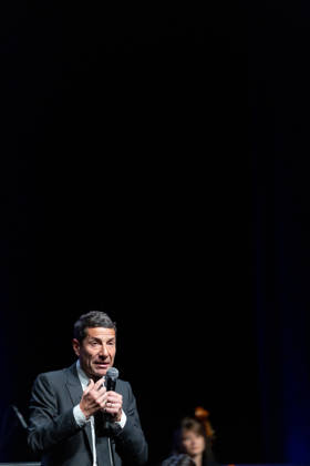 2nd World AI Film Festival Opening Ceremony - Cannes David Lisnard during the 2nd World AI Film Festival (WAIFF) opening ceremony at the Palais des Festivals in Cannes. France on April 21, 2026. Photo by Shootpix ABACAPRESS.COM Cannes France  Copyright: xShootpix ABACAx