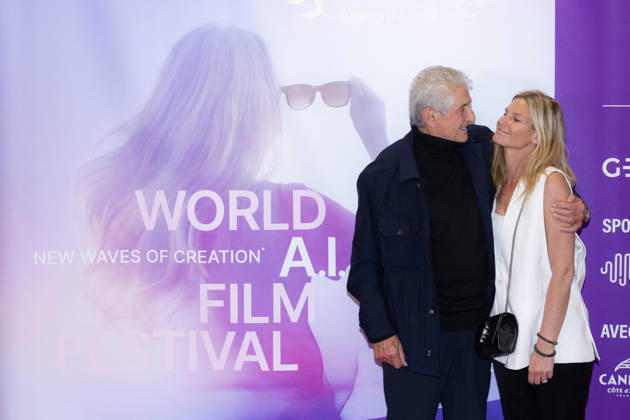 2nd World AI Film Festival Opening ceremony photocall - Cannes Claude Lelouch and daughter Sarah Lelouch attend the 2nd World AI Film Festival (WAIFF) opening ceremony photocall at the Palais des Festivals in Cannes, France on April 21, 2026. Photo by Shootpix ABACAPRESS.COM Cannes France  Copyright: xShootpix ABACAx