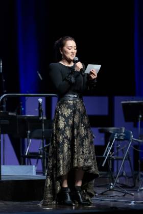 2nd World AI Film Festival Opening Ceremony - Cannes Gong Li, President of the WAIFF 2026, opens the 2nd World AI Film Festival (WAIFF) during the opening ceremony at the Palais des Festivals in Cannes. France on April 21, 2026. Photo by Shootpix ABACAPRESS.COM Cannes France  Copyright: xShootpix ABACAx