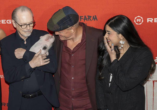 April 21, 2026, New York, New York, USA: STEVE BUSCEMI, WOODY HARRELSON and IMAN VELLANI attend the Animal Farm Premiere at Regal Theater in New York. 21 April 2026 New York USA  - ZUMAa265 20260421_zep_a265_073 Copyright: xEricxAcquayex