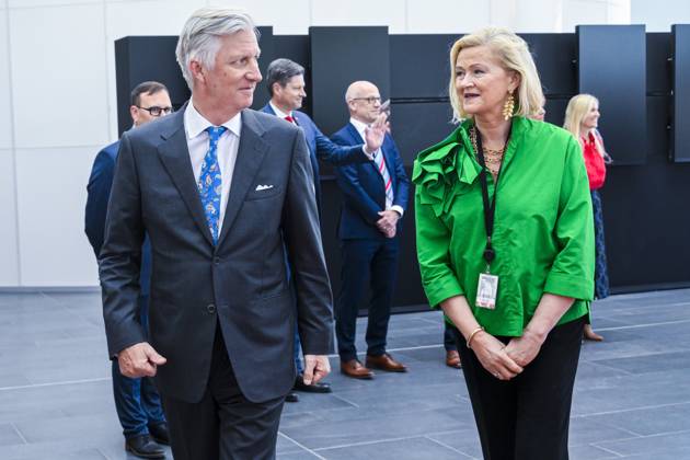 Interregional Royal Visit to WalloniaFlanders 2026 KORTRIJK, BELGIUM - APRIL 22: King Philippe of Belgium pictured visiting Barco during the first Interregional Royal Visit to WalloniaFlanders on April 22, 2026 in Kortrijk, Belgium, 22 04 2026 Kortrijk Belgium  Copyright: xPhilipxReynaersx