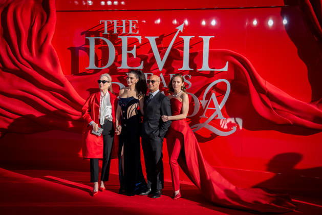 April 22, 2026, London, England, United Kingdom: (L-R) Meryl Streep, Anne Hathaway, Stanley Tucci and Emily Blunt attend The Devil Wears Prada 2 European Premiere at Leicester Square. London United Kingdom - ZUMAs197 20260422_aaa_s197_142 Copyright: xLoredanaxSangiulianox