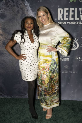April 22, 2026, New York, New York, USA: NATURI NAUGHTON-LEWIS and SARA HAINES walk the green carpet on Earth Day to launch the REEL WILD New York Film Festival, hosted by The Wildlife Conservation Society at The Paley Center in New York. 22 April 2026 New York USA - ZUMAa265 20260422_zep_a265_073 Copyright: xEricxAcquayex