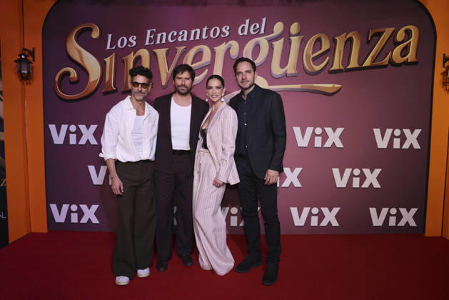 Los Encantos del Sinverguenza Red Carpet (L-R) Erick Elias, Juan Felipe Samper, Carolina Miranda and Manolo Cardona attend the red carpet for ˜Los Encantos del Sinverguenza™ tv series at Videocine. on April 22, 2026 in Mexico City, Mexico. (Photo by Yamak Perea Eyepix Group) Copyright: xYamakxPerea xEyepixxGroupx YP_22042026_181547