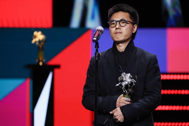 RUSSIA, MOSCOW - APRIL 23, 2026: Chinese film director Zheng Xusong receives the Silver St George for the film A Long Way Home during the closing ceremony of the 48th Moscow International Film Festival at the Rossiya Theatre. Sergei Bulkin TASS  91614644