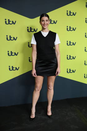 . 23 04 2026. London, United Kingdom. Gemma Arterton arriving at the ITV Showcase photo call in London.  xStephenxLockx xi-Imagesx IIM-26728-0005