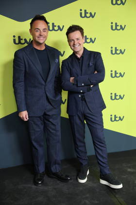 . 23 04 2026. London, United Kingdom. Ant and Dec arriving at the ITV Showcase photo call in London.  xStephenxLockx xi-Imagesx IIM-26728-0012