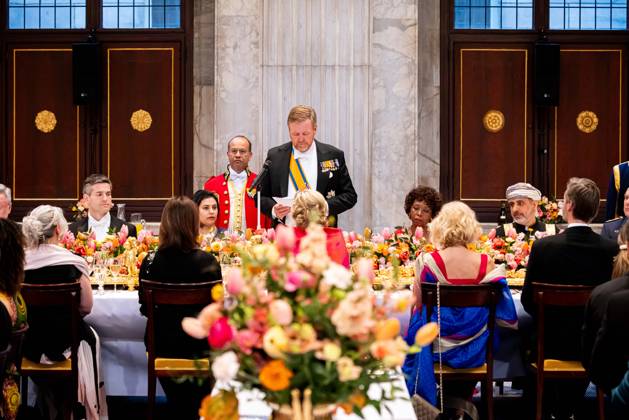 Royal Couple Offers Corps Diplomatic Dinner, Amsterdam - 23 Apr 2026 King Willem-Alexander and Queen Maxima at the Corps Diplomatique for a gala dinner at the Royal Palace Amsterdam. Amsterdam The Netherlands  Copyright: xMischaxSchoemakerx