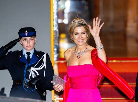 Royal Couple Offers Corps Diplomatic Dinner, Amsterdam - 23 Apr 2026 Queen Maxima at the Corps Diplomatique for a gala dinner at the Royal Palace Amsterdam. Amsterdam The Netherlands  Copyright: xMischaxSchoemakerx