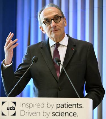 UCB inauguration attended by Princess Astrid BRAINE-L ALLEUD, BELGIUM - APRIL 24 : Jean-Christophe Tellier (CEO of UCB) pictured during the Press conference and tour were organised to mark the inauguration by the pharmaceutical group UCB of a new gene therapy facility on its Braine-l Alleud campus, attended by Princess Astrid on April 24, 2026 in Braine-l Alleud, Belgium, 24 04 2026 Braine-l Alleud Belgium  Copyright: xDidierxLebrunx