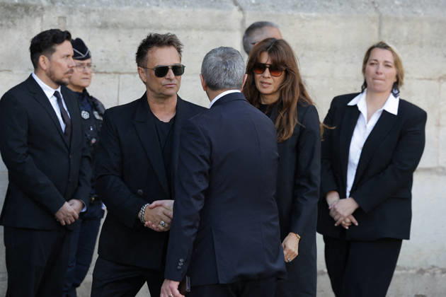 David Hallyday and his wife Alexandra Pastor Nathalie Bayes funeral at Saint Sulpice church in Paris on April 23, 2026 Dominique Jacovides Coadic Guirec Bestimage Paris France  Copyright: xCOADIC-JACOVIDESx xBESTIMAGExCOADIC-JACOVIDESx xBESTIMAGEx