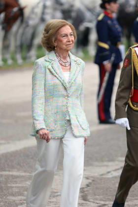 Queen Sofia presides over the ceremony of the solemn Swearing in of civilian personnel Queen Sofia during the ceremony of the solemn Swearing in of civilian personnel at the El Rey de la Guardia Real Barracks, on April 24, 2026, in Madrid Spain The oath or promise before the Flag of Spain is legally established in our legal system, It allows Spaniards who, without wishing to join the Armed Forces on a professional basis, may express their commitment to the defense of Spain, by taking the oath or pledge before the Spanish Flag, as a prerequisite for the acquisition of the status of professional military personnel.  Copyright: xÃngelxDiazxBrinasx 7467771