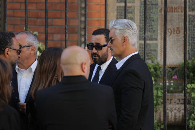 Nadia Fares Funeral - Paris Jonathan Cohen and Francois Vincentelli at the funeral ceremony of French actress Nadia Fares at the Saint-Jean de Montmartre church in Paris on April 24, 2026. Nadia Fares died on April 17, 2026, aged 57, after being found unconscious in a swimming pool in Paris and several days in a coma. Photo by Nasser Berzane ABACAPRESS.COM Paris France  Copyright: xBerzanexNasser ABACAx