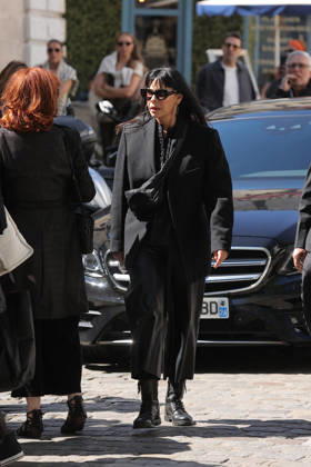 Nadia Fares Funeral - Paris Mathilda May at the funeral ceremony of French actress Nadia Fares at the Saint-Jean de Montmartre church in Paris on April 24, 2026. Nadia Fares died on April 17, 2026, aged 57, after being found unconscious in a swimming pool in Paris and several days in a coma. Photo by Nasser Berzane ABACAPRESS.COM Paris France  Copyright: xBerzanexNasser ABACAx