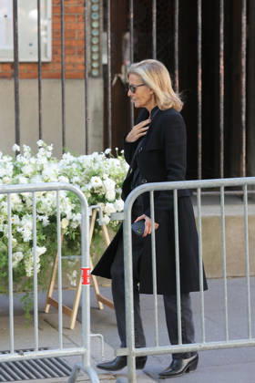 Nadia Fares Funeral - Paris Claire Chazal at the funeral ceremony of French actress Nadia Fares at the Saint-Jean de Montmartre church in Paris on April 24, 2026. Nadia Fares died on April 17, 2026, aged 57, after being found unconscious in a swimming pool in Paris and several days in a coma. Photo by Nasser Berzane ABACAPRESS.COM Paris France  Copyright: xBerzanexNasser ABACAx