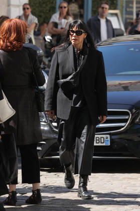 Nadia Fares Funeral - Paris Mathilda May at the funeral ceremony of French actress Nadia Fares at the Saint-Jean de Montmartre church in Paris on April 24, 2026. Nadia Fares died on April 17, 2026, aged 57, after being found unconscious in a swimming pool in Paris and several days in a coma. Photo by Nasser Berzane ABACAPRESS.COM Paris France  Copyright: xBerzanexNasser ABACAx