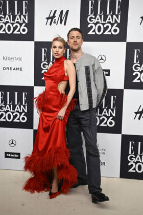 STOCKHOLM, SWEDEN 20260424 Thea Sofie Loch Naess and Christian Fandango arrive at the Elle gala at the Grand Hotel on Friday STOCKHOLM SWEDEN x10080x  Copyright: xFredrikxSandberg TTx ELLE GALAN 2026 AR_66iYbqFE