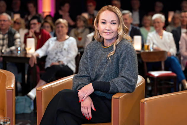 MDR - Riverboat. Schauspielerin Lisa Maria Potthoff anläßlich der Aufzeichnung der MDR - Talkshow Riverboat am 24.04.2026 in der Mediacity Leipzig. 20260424ADO0010
