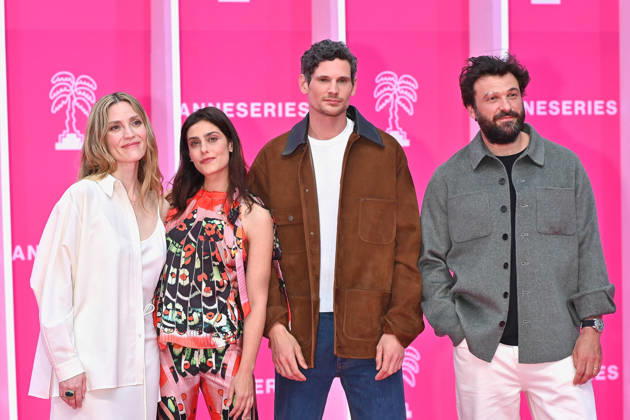 Pink Carpet - The 9th Canneseries International Festival - Day 2. FC CANNES, FRANCE - APRIL 24 Evelyne Brochu, Eugénie Derouand, Jérémie Laheurte and Thibaut Evrard attends Day Two of the 9th Canneseries International Festival on April 24, 2026 in Cannes, France. Photo by Franck Castel ABACAPRESS.COM Cannes France  Copyright: xCastelxFranck ABACAx