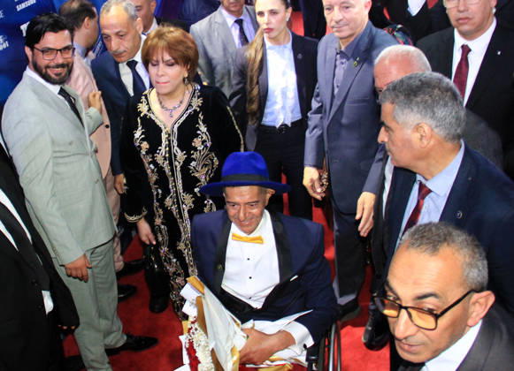6th edition of the Annaba Mediterranean Film Festival Algerian Minister of Culture Malika Bendouda, with Algerian actor salah aougrout, at the 6th edition of the Annaba Mediterranean Film Festival, which runs until April 30, The festival will feature 55 films from 20 countries around the Mediterranean, and will be distinguished by the premiere screenings of 13 foreign films and 53 Algerian films, Annaba, Algeria April 24, 2026 Photo By Mohamed Ali APP Annaba Algeria Copyright: xAlgÃ riexPressexPhotosxAPPxMohamedxAlix xAPPx IMG_9658.jpeg