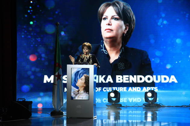 6th edition of the Annaba Mediterranean Film Festival Algerian Culture Minister Malika Bendouda, at the 6th edition of the Annaba Mediterranean Film Festival, which runs until April 30, to the screening of 55 films from 20 countries around the Mediterranean, and will be distinguished by the premiere screening of 13 foreign films and 53 Algerian films, Annaba in Algeria on April 24, 2026 Photo By Mohamed Ali APP Annaba Algeria Copyright: xAlgÃ riexPressexPhotosxAPPxMohamedxAlix xAPPx IMG_9715.jpeg