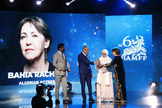 6th edition of the Annaba Mediterranean Film Festival Algerian Minister of Culture Malika Bendouda, with Algerian actress Bahia Rachedi, at the 6th edition of the Annaba Mediterranean Film Festival, which runs until April 30, The festival will feature 55 films from 20 countries around the Mediterranean, and will be distinguished by the premiere screenings of 13 foreign films and 53 Algerian films, Annaba, Algeria April 24, 2026 Photo By Mohamed Ali APP Annaba Algeria Copyright: xAlgÃ riexPressexPhotosxAPPxMohamedxAlix xAPPx IMG_9785.jpeg
