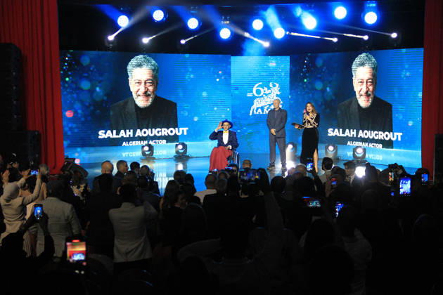 6th edition of the Annaba Mediterranean Film Festival Algerian actor salah aougrout, at the 6th edition of the Annaba Mediterranean Film Festival, which runs until April 30, to the screening of 55 films from 20 countries around the Mediterranean, and will be distinguished by the premiere screening of 13 foreign films and 53 Algerian films, Annaba in Algeria on April 24, 2026 Photo By Mohamed Ali APP Annaba Algeria Copyright: xAlgÃ riexPressexPhotosxAPPxMohamedxAlix xAPPx IMG_9795.jpeg