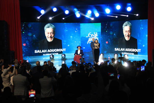 6th edition of the Annaba Mediterranean Film Festival Algerian actor salah aougrout, at the 6th edition of the Annaba Mediterranean Film Festival, which runs until April 30, to the screening of 55 films from 20 countries around the Mediterranean, and will be distinguished by the premiere screening of 13 foreign films and 53 Algerian films, Annaba in Algeria on April 24, 2026 Photo By Mohamed Ali APP Annaba Algeria Copyright: xAlgÃ riexPressexPhotosxAPPxMohamedxAlix xAPPx IMG_9796.jpeg