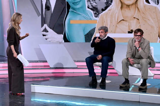 Milan, TV show Tv Talk, Rai3, - Mia Ceran, Flavio Insinna, Filippo Facci  Copyright: xAlbertoxTerenghix xipa-agency.netx xComi Terenghix IPA_Agency_IPA74223354