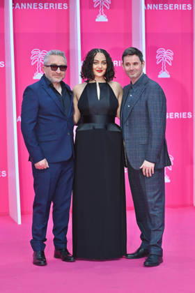 Pink Carpet - The 9th Canneseries International Festival - Day 3. FC CANNES, FRANCE - APRIL 25 Eddie Marsan, Izuka Hoyle and Matt Charman attends Day Three of the 9th Canneseries International Festival on April 25, 2026 in Cannes, France. Photo by Franck Castel ABACAPRESS.COM Cannes France  Copyright: xCastelxFranck ABACAx