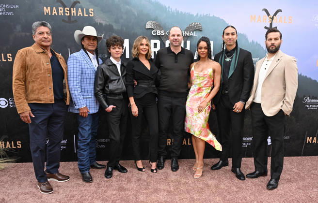 ˜Marshals™ FYC Gil Birmingham, Mo Brings Plenty, Brecken Merrill, Arielle Kebbel, Spencer Hudnut, Ash Santos,Tatanka Means and Logan Marshall-Green arriving to the Marshals FYC held at Paramount Studios on April 25, 2026 in Hollywood, CA. Hollywood Paramount Studios California USA Copyright: xLISAxOConnorx xAFF-USA.comx