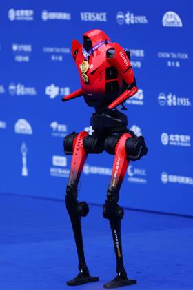 BEIJING, CHINA - APRIL 25: A humanoid robot performs at the closing ceremony of the 16th Beijing International Film Festival on April 25, 2026 in Beijing, China.  Copyright: xChinaxNewsxServicex 111637258684