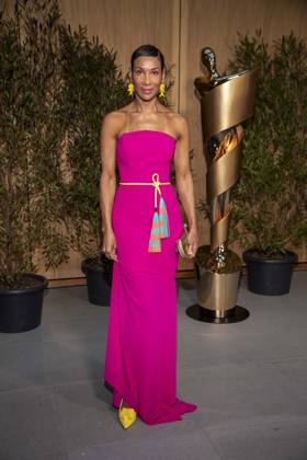 ABB FILMPREISABEND- Annabelle Mandeng rotes Kleid zu Gast auf dem Nominiertenabend zum DEUTSCHEN FILMPREISES 2026 in der Landesvertretung Nordrhein-Westfalen am 25.04.2026 in Berlin Berlin Deutschland
